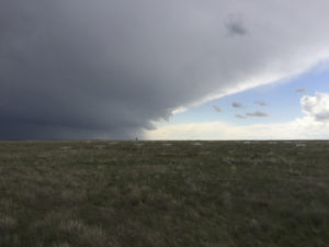 large storm over grasslands