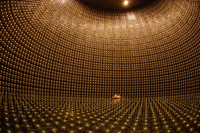 Inside Super Kamiokande detector